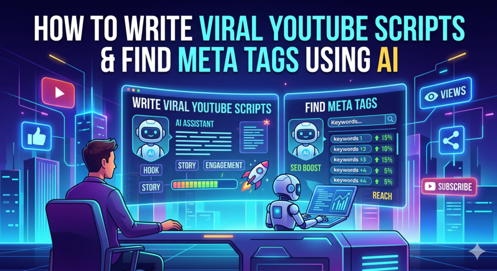 How to Write Viral YouTube Scripts & Find Meta Tags Using AI